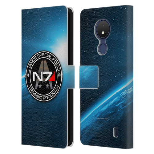 EA Bioware Mass Effect 3 Badges And Logos N7 Training Program Leather Book Wallet Case Cover For Nokia C21