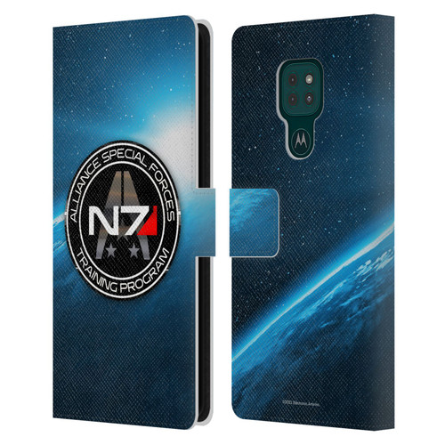 EA Bioware Mass Effect 3 Badges And Logos N7 Training Program Leather Book Wallet Case Cover For Motorola Moto G9 Play