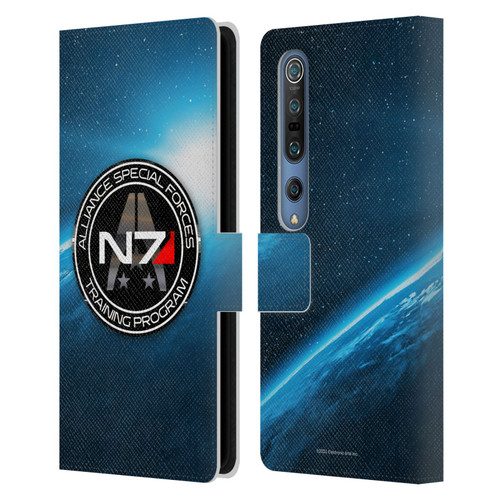 EA Bioware Mass Effect 3 Badges And Logos N7 Training Program Leather Book Wallet Case Cover For Xiaomi Mi 10 5G / Mi 10 Pro 5G