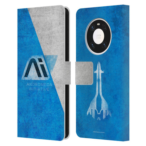 EA Bioware Mass Effect Andromeda Graphics Initiative Distressed Leather Book Wallet Case Cover For Huawei Mate 40 Pro 5G