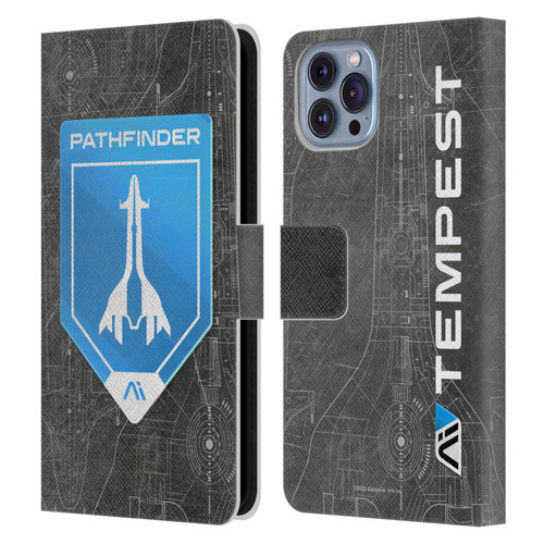 EA Bioware Mass Effect Andromeda Graphics Pathfinder Badge Leather Book Wallet Case Cover For Apple iPhone 14