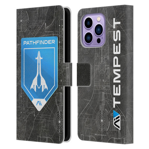 EA Bioware Mass Effect Andromeda Graphics Pathfinder Badge Leather Book Wallet Case Cover For Apple iPhone 14 Pro Max