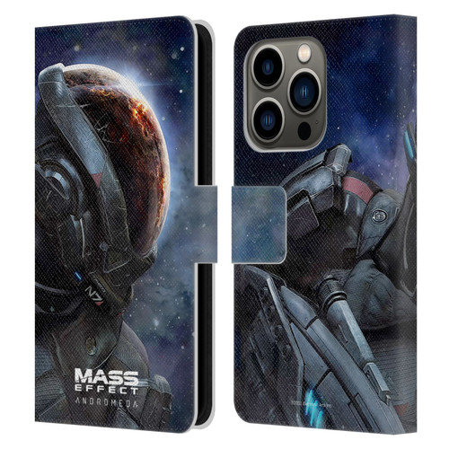 EA Bioware Mass Effect Andromeda Graphics Key Art 2017 Leather Book Wallet Case Cover For Apple iPhone 14 Pro