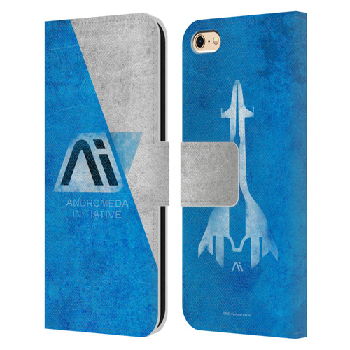 EA Bioware Mass Effect Andromeda Graphics Initiative Distressed Leather Book Wallet Case Cover For Apple iPhone 6 / iPhone 6s