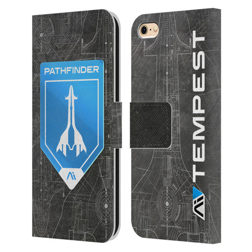 EA Bioware Mass Effect Andromeda Graphics Pathfinder Badge Leather Book Wallet Case Cover For Apple iPhone 6 / iPhone 6s