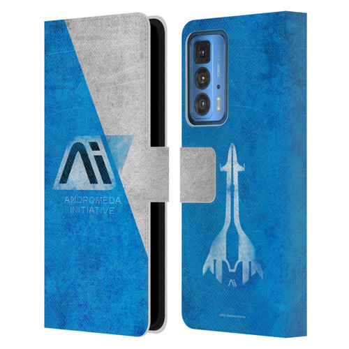 EA Bioware Mass Effect Andromeda Graphics Initiative Distressed Leather Book Wallet Case Cover For Motorola Edge 20 Pro