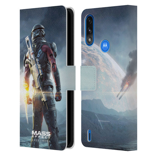EA Bioware Mass Effect Andromeda Graphics Key Art Super Deluxe 2017 Leather Book Wallet Case Cover For Motorola Moto E7 Power / Moto E7i Power