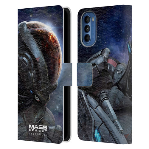 EA Bioware Mass Effect Andromeda Graphics Key Art 2017 Leather Book Wallet Case Cover For Motorola Moto G41
