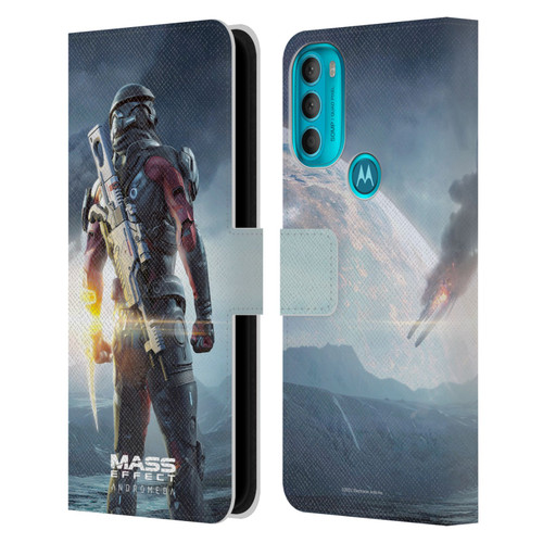 EA Bioware Mass Effect Andromeda Graphics Key Art Super Deluxe 2017 Leather Book Wallet Case Cover For Motorola Moto G71 5G