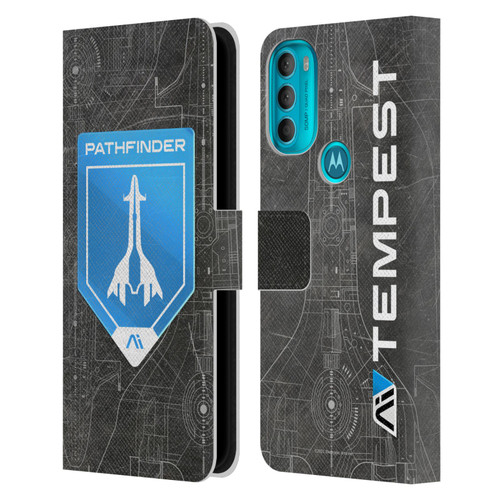 EA Bioware Mass Effect Andromeda Graphics Pathfinder Badge Leather Book Wallet Case Cover For Motorola Moto G71 5G