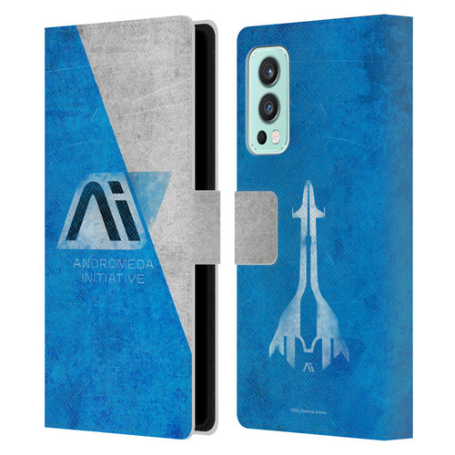 EA Bioware Mass Effect Andromeda Graphics Initiative Distressed Leather Book Wallet Case Cover For OnePlus Nord 2 5G