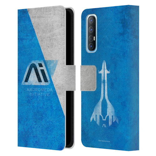 EA Bioware Mass Effect Andromeda Graphics Initiative Distressed Leather Book Wallet Case Cover For OPPO Find X2 Neo 5G
