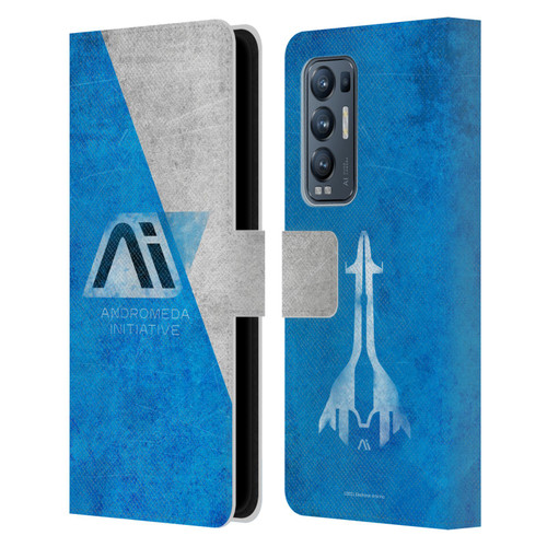 EA Bioware Mass Effect Andromeda Graphics Initiative Distressed Leather Book Wallet Case Cover For OPPO Find X3 Neo / Reno5 Pro+ 5G