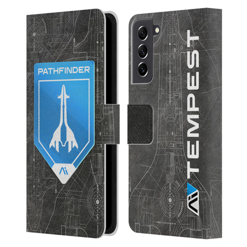 EA Bioware Mass Effect Andromeda Graphics Pathfinder Badge Leather Book Wallet Case Cover For Samsung Galaxy S21 FE 5G