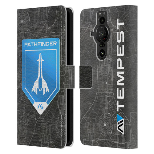 EA Bioware Mass Effect Andromeda Graphics Pathfinder Badge Leather Book Wallet Case Cover For Sony Xperia Pro-I