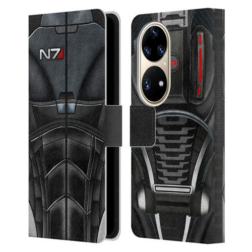 EA Bioware Mass Effect Armor Collection N7 Leather Book Wallet Case Cover For Huawei P50 Pro