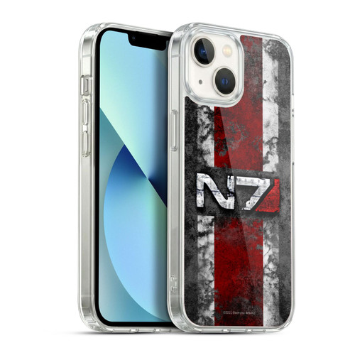 EA Bioware Mass Effect Graphics N7 Logo Distressed Soft Gel Case for Apple iPhone 13