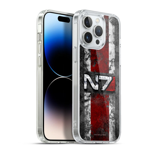 EA Bioware Mass Effect Graphics N7 Logo Distressed Soft Gel Case for Apple iPhone 13 Pro Max & MagSafe