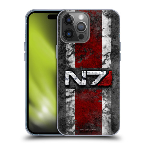 EA Bioware Mass Effect Graphics N7 Logo Distressed Soft Gel Case for Apple iPhone 14 Pro Max