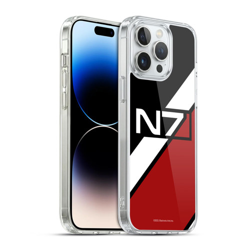 EA Bioware Mass Effect Graphics N7 Logo Stripes Soft Gel Case for Apple iPhone 14 Pro Max & MagSafe