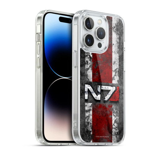 EA Bioware Mass Effect Graphics N7 Logo Distressed Soft Gel Case for Apple iPhone 14 Pro & MagSafe