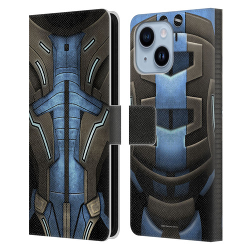 EA Bioware Mass Effect Armor Collection Garrus Vakarian Leather Book Wallet Case Cover For Apple iPhone 14 Plus