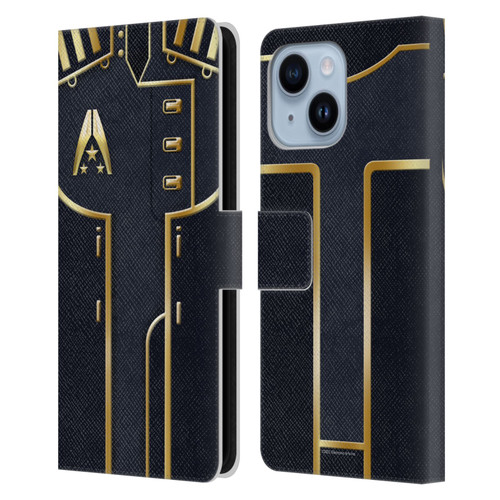 EA Bioware Mass Effect Armor Collection Officer Leather Book Wallet Case Cover For Apple iPhone 14 Plus