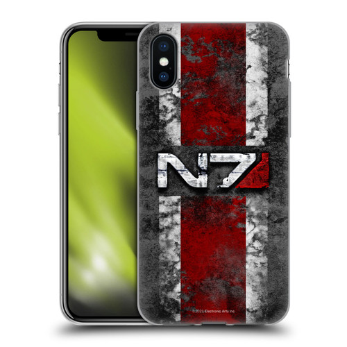 EA Bioware Mass Effect Graphics N7 Logo Distressed Soft Gel Case for Apple iPhone X / iPhone XS