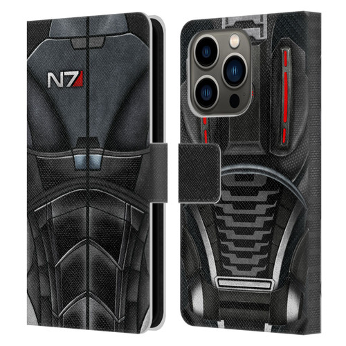 EA Bioware Mass Effect Armor Collection N7 Leather Book Wallet Case Cover For Apple iPhone 14 Pro