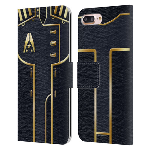 EA Bioware Mass Effect Armor Collection Officer Leather Book Wallet Case Cover For Apple iPhone 7 Plus / iPhone 8 Plus