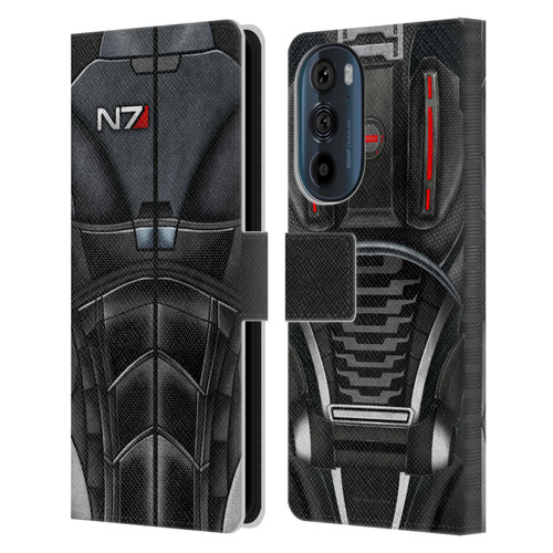 EA Bioware Mass Effect Armor Collection N7 Leather Book Wallet Case Cover For Motorola Edge 30