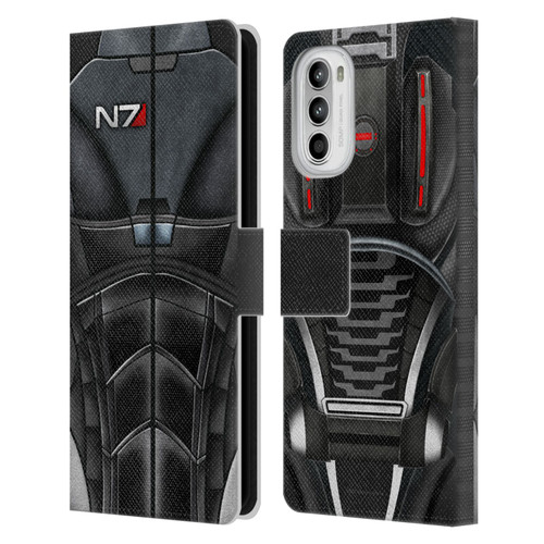 EA Bioware Mass Effect Armor Collection N7 Leather Book Wallet Case Cover For Motorola Moto G52