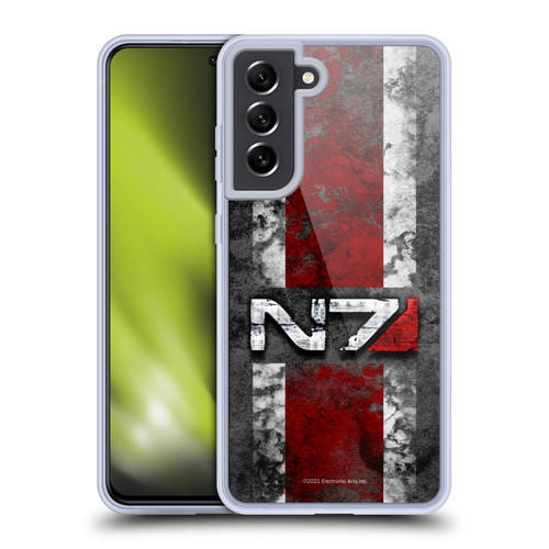 EA Bioware Mass Effect Graphics N7 Logo Distressed Soft Gel Case for Samsung Galaxy S21 FE 5G & MagSafe