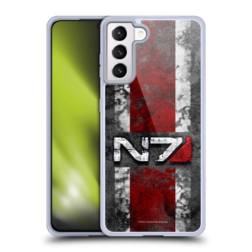 EA Bioware Mass Effect Graphics N7 Logo Distressed Soft Gel Case for Samsung Galaxy S21+ 5G & MagSafe