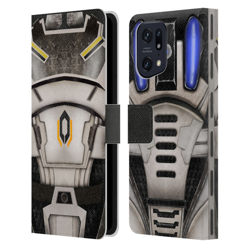 EA Bioware Mass Effect Armor Collection Cerberus Leather Book Wallet Case Cover For OPPO Find X5