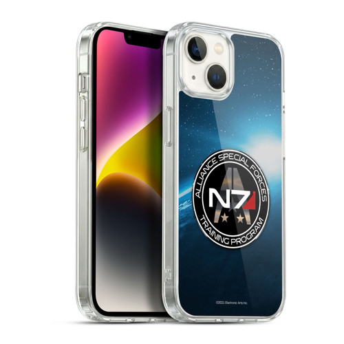 EA Bioware Mass Effect 3 Badges And Logos N7 Training Program Soft Gel Case for Apple iPhone 14 Plus