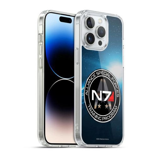 EA Bioware Mass Effect 3 Badges And Logos N7 Training Program Soft Gel Case for Apple iPhone 14 Pro Max