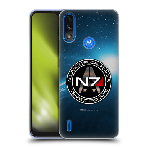 EA Bioware Mass Effect 3 Badges And Logos N7 Training Program Soft Gel Case for Motorola Moto E7 Power / Moto E7i Power