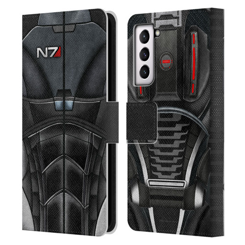 EA Bioware Mass Effect Armor Collection N7 Leather Book Wallet Case Cover For Samsung Galaxy S21 5G