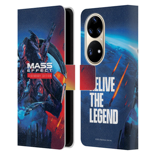 EA Bioware Mass Effect Legendary Graphics Key Art Leather Book Wallet Case Cover For Huawei P50 Pro