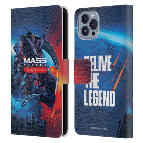 EA Bioware Mass Effect Legendary Graphics Key Art Leather Book Wallet Case Cover For Apple iPhone 14