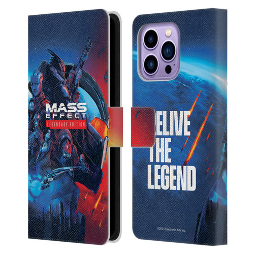 EA Bioware Mass Effect Legendary Graphics Key Art Leather Book Wallet Case Cover For Apple iPhone 14 Pro Max