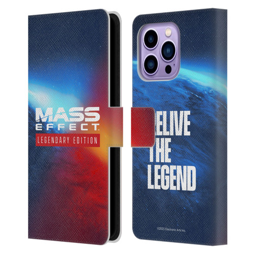 EA Bioware Mass Effect Legendary Graphics Logo Key Art Leather Book Wallet Case Cover For Apple iPhone 14 Pro Max