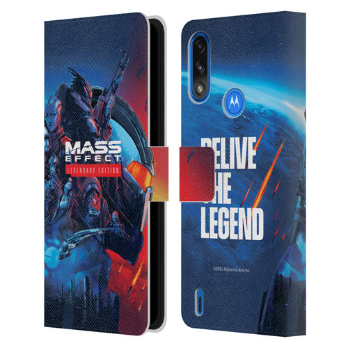 EA Bioware Mass Effect Legendary Graphics Key Art Leather Book Wallet Case Cover For Motorola Moto E7 Power / Moto E7i Power