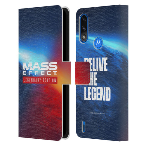 EA Bioware Mass Effect Legendary Graphics Logo Key Art Leather Book Wallet Case Cover For Motorola Moto E7 Power / Moto E7i Power