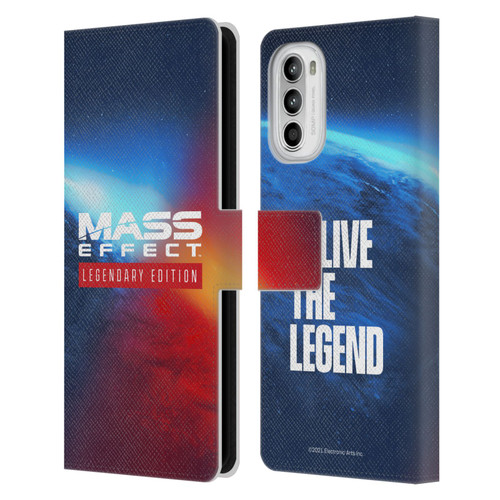 EA Bioware Mass Effect Legendary Graphics Logo Key Art Leather Book Wallet Case Cover For Motorola Moto G52