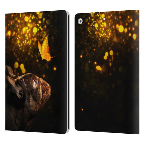 Klaudia Senator French Bulldog Butterfly Leather Book Wallet Case Cover For Apple iPad 10.2 2019/2020/2021