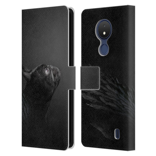 Klaudia Senator French Bulldog Angel Leather Book Wallet Case Cover For Nokia C21