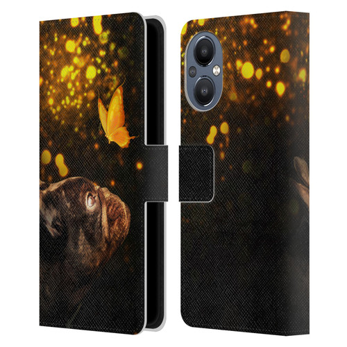Klaudia Senator French Bulldog Butterfly Leather Book Wallet Case Cover For OnePlus Nord N20 5G