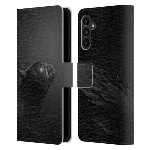 Klaudia Senator French Bulldog Angel Leather Book Wallet Case Cover For Samsung Galaxy A13 5G (2021)